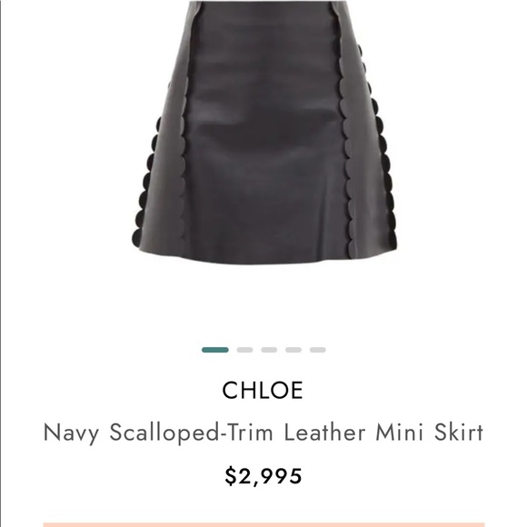 Chloe Dresses & Skirts - Chloe navy leather skirt